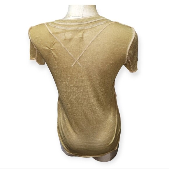 Free People Gold Shirt We the Free Gold Top XS Shirt - Picture 2 of 5